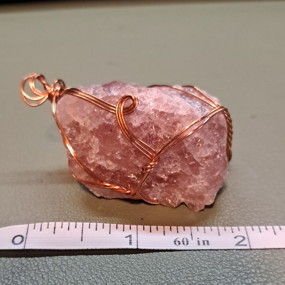 Rose Quartz Wire Wrapped Pendant